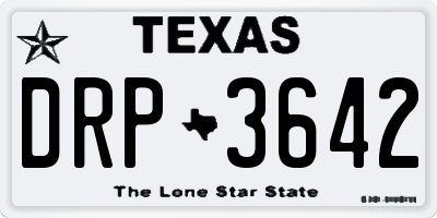 TX license plate DRP3642