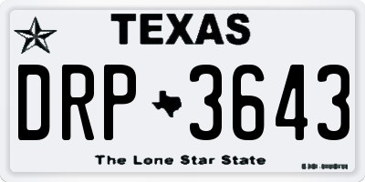 TX license plate DRP3643