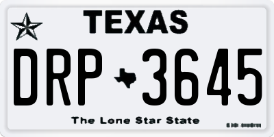 TX license plate DRP3645