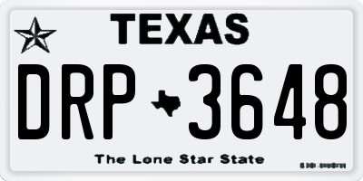 TX license plate DRP3648