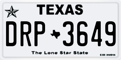 TX license plate DRP3649