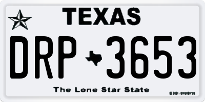 TX license plate DRP3653