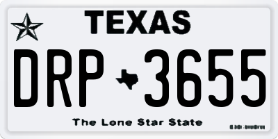 TX license plate DRP3655