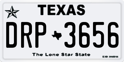 TX license plate DRP3656