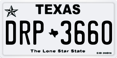 TX license plate DRP3660