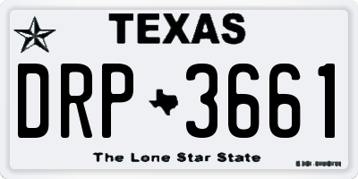 TX license plate DRP3661