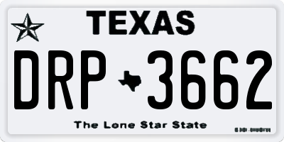 TX license plate DRP3662