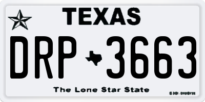 TX license plate DRP3663
