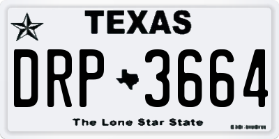 TX license plate DRP3664