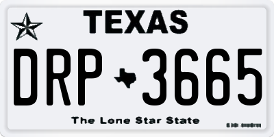 TX license plate DRP3665