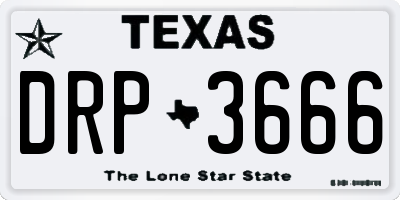 TX license plate DRP3666