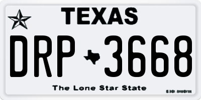 TX license plate DRP3668