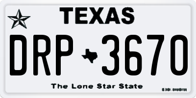 TX license plate DRP3670