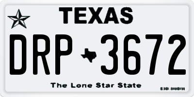 TX license plate DRP3672