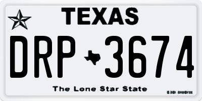 TX license plate DRP3674