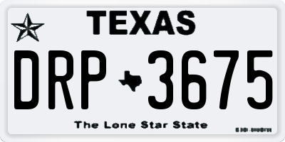 TX license plate DRP3675