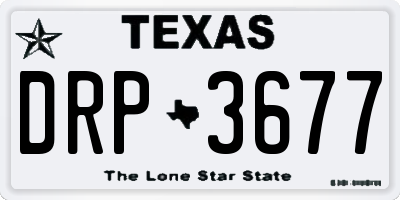 TX license plate DRP3677