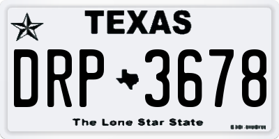 TX license plate DRP3678