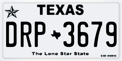 TX license plate DRP3679