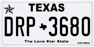 TX license plate DRP3680