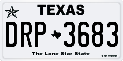 TX license plate DRP3683