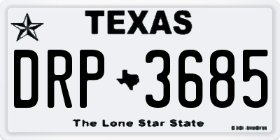 TX license plate DRP3685