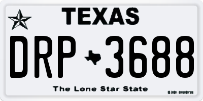 TX license plate DRP3688