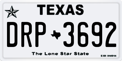 TX license plate DRP3692