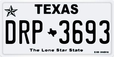 TX license plate DRP3693