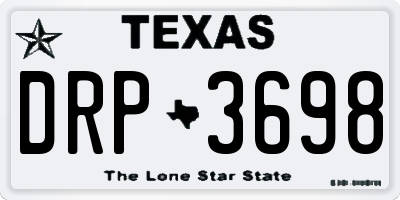 TX license plate DRP3698