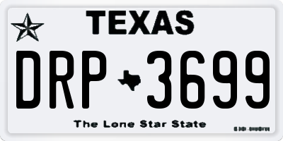 TX license plate DRP3699