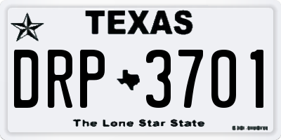 TX license plate DRP3701