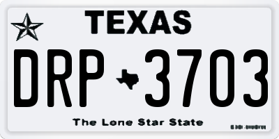 TX license plate DRP3703