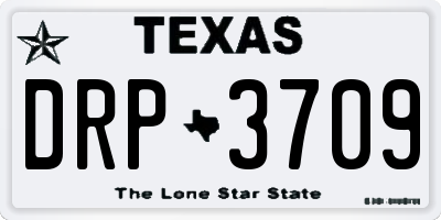 TX license plate DRP3709