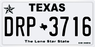 TX license plate DRP3716