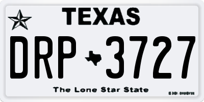 TX license plate DRP3727