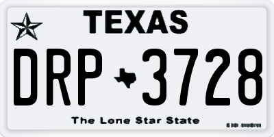 TX license plate DRP3728