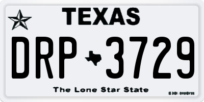 TX license plate DRP3729