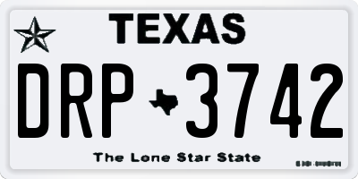 TX license plate DRP3742