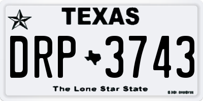TX license plate DRP3743