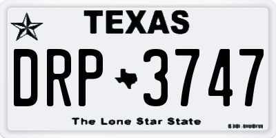 TX license plate DRP3747