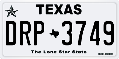 TX license plate DRP3749