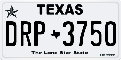 TX license plate DRP3750