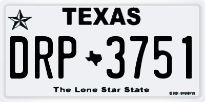 TX license plate DRP3751