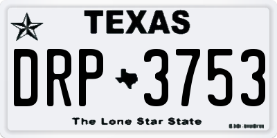 TX license plate DRP3753