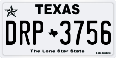 TX license plate DRP3756