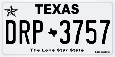TX license plate DRP3757