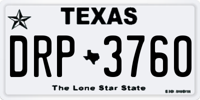 TX license plate DRP3760