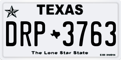 TX license plate DRP3763