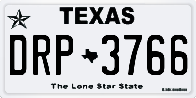 TX license plate DRP3766